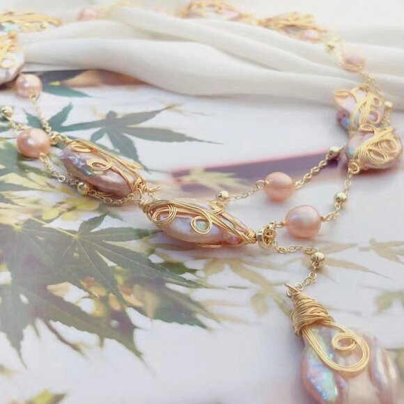 Multicolor Elegant Women's Faux Pearl Decor Necklace - Picture 7 of 13
